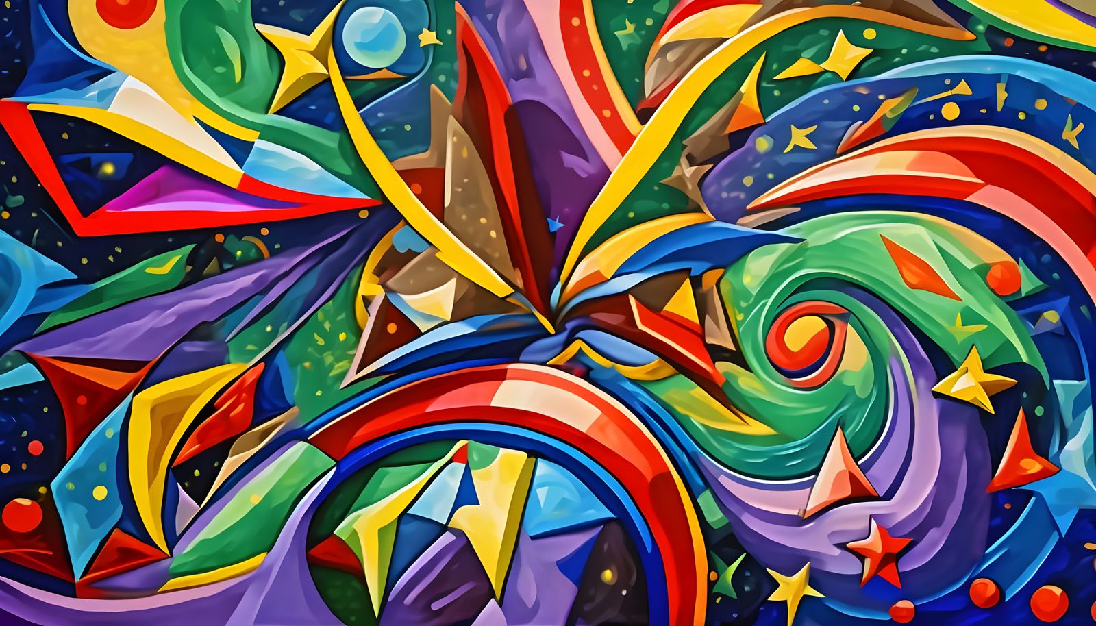 Cosmic Paint Oceans with Swirling Stars as Impasto Oil