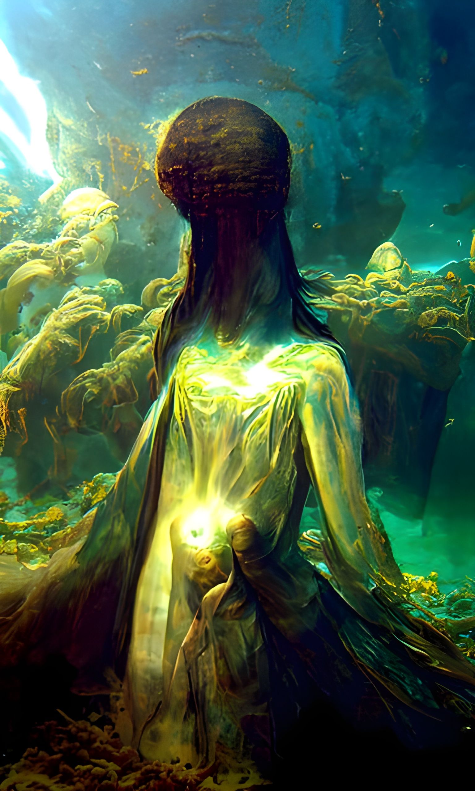 Girl Turns Mermaid in Sinister Emerald Sea