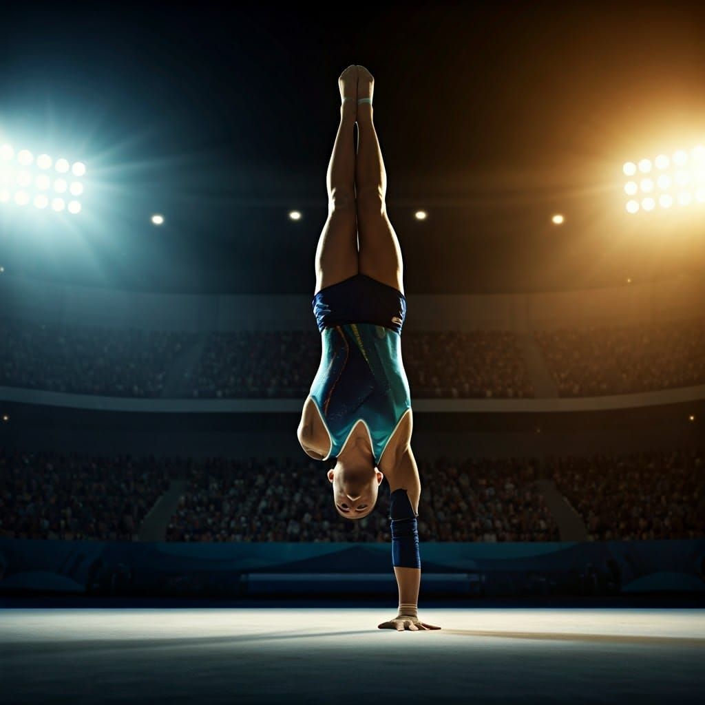 Paralympic Athlete's Mid-Air Handstand