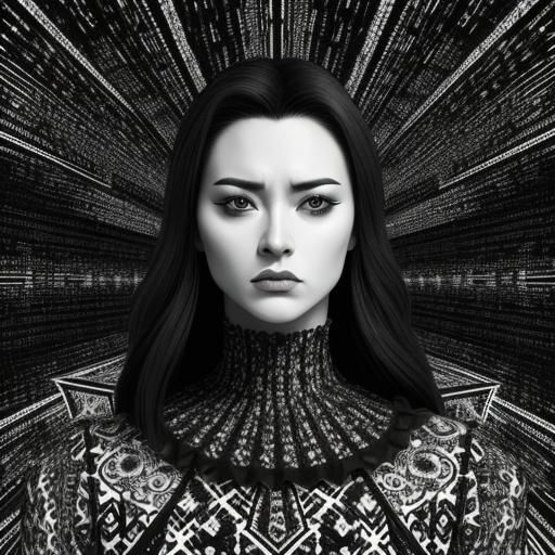 Dramatic Black and White Patterns with Vibrant Background