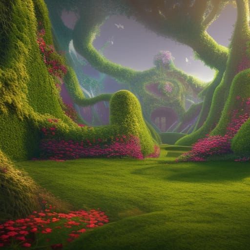 Lush Hedge Maze in Garden City