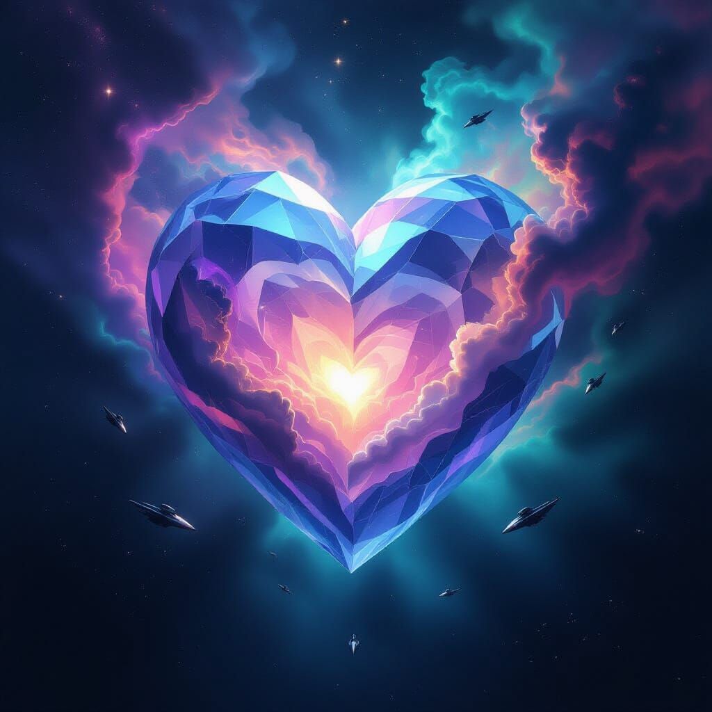 Crystalline Heart in Cosmic Nebula