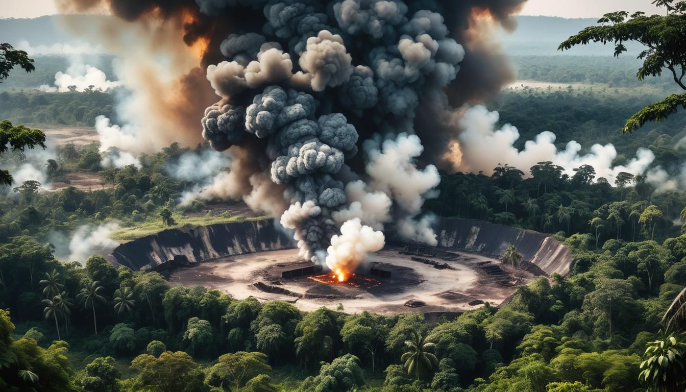 Devastated Military Base in Jungle Aftermath