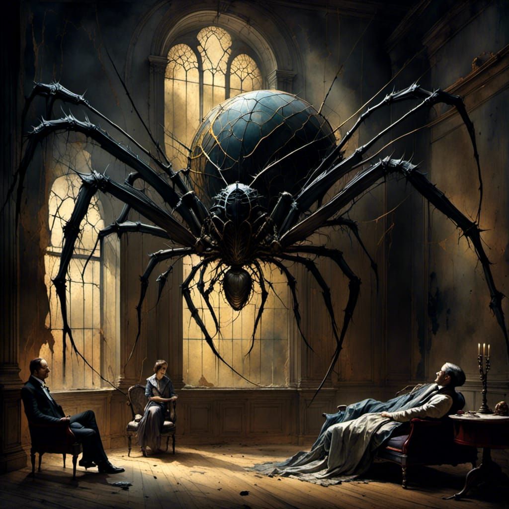 Macabre Spider in Dark Arts Style