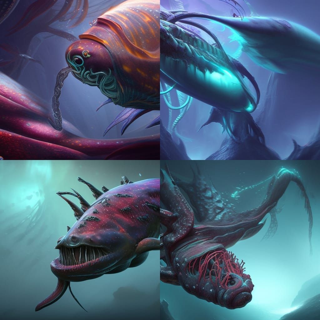 Fantastical Deep Sea Creature Concept Art