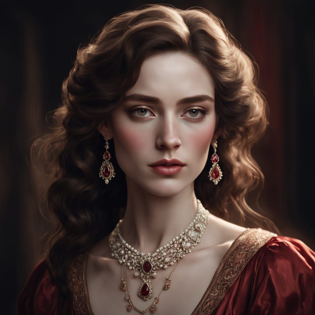 Ethereal Beauty, 18th-Century Inspired Portrait in a Romanti...