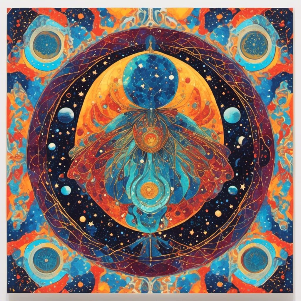 Interconnected Stars Form Cosmic Web in Astral Illustration