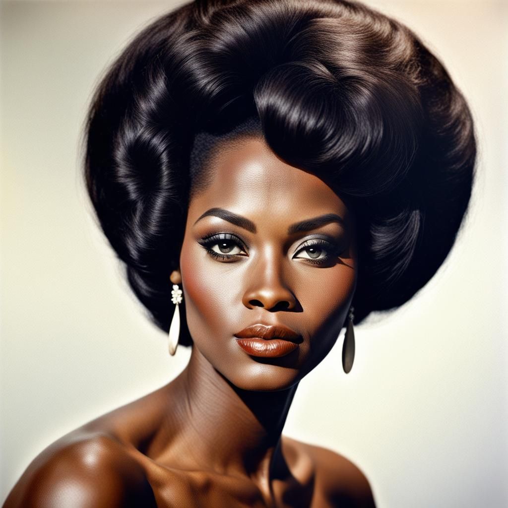 1960s African-American Beauty: Realistic Portrait