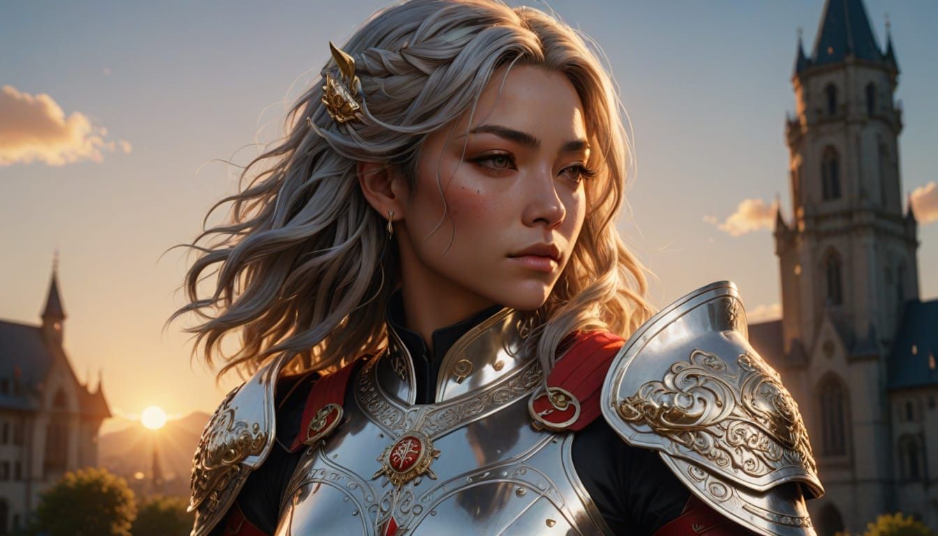 Rondra Priest in Ornate Armor, Anime Style