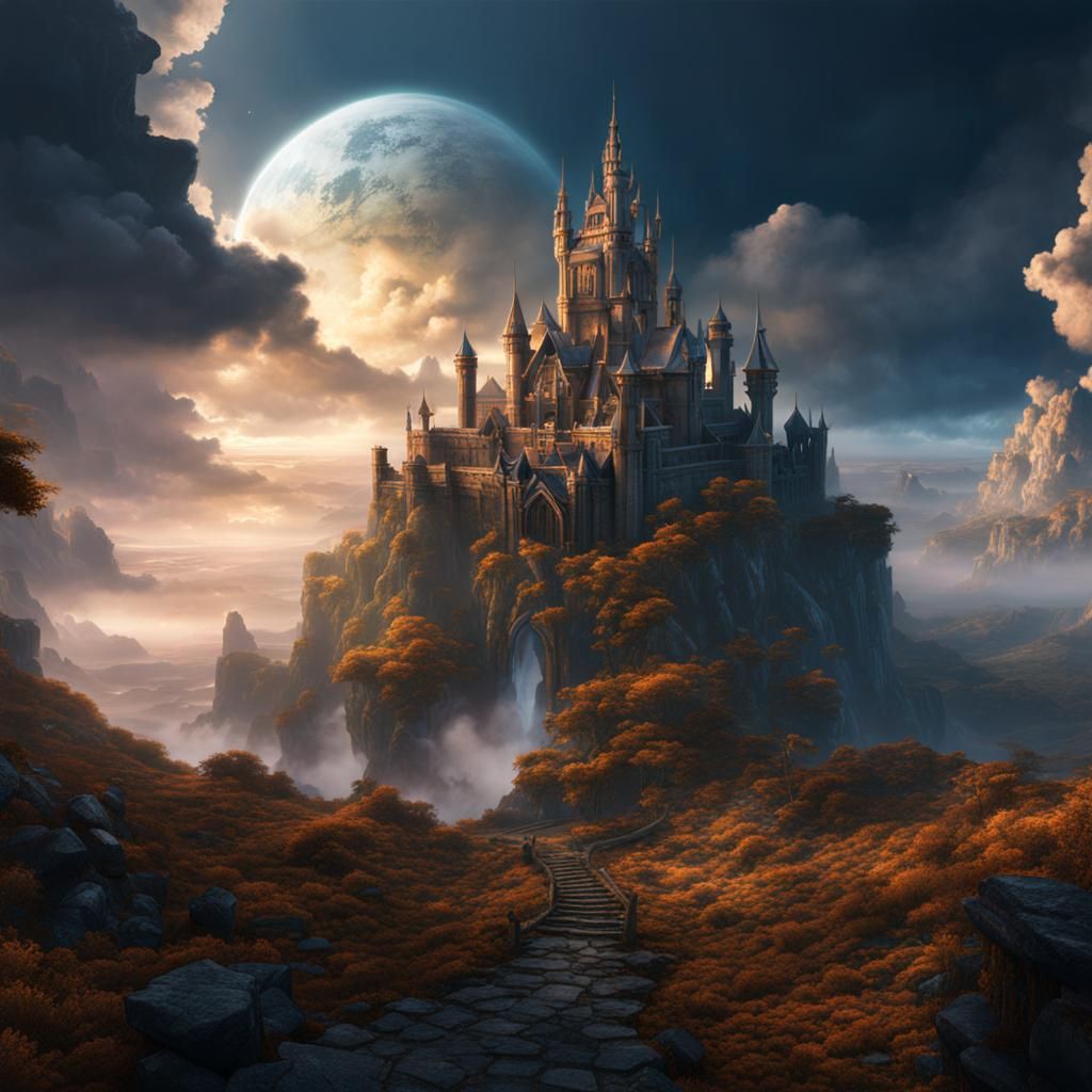 Fantastical Castle in the Clouds: Matte Painting