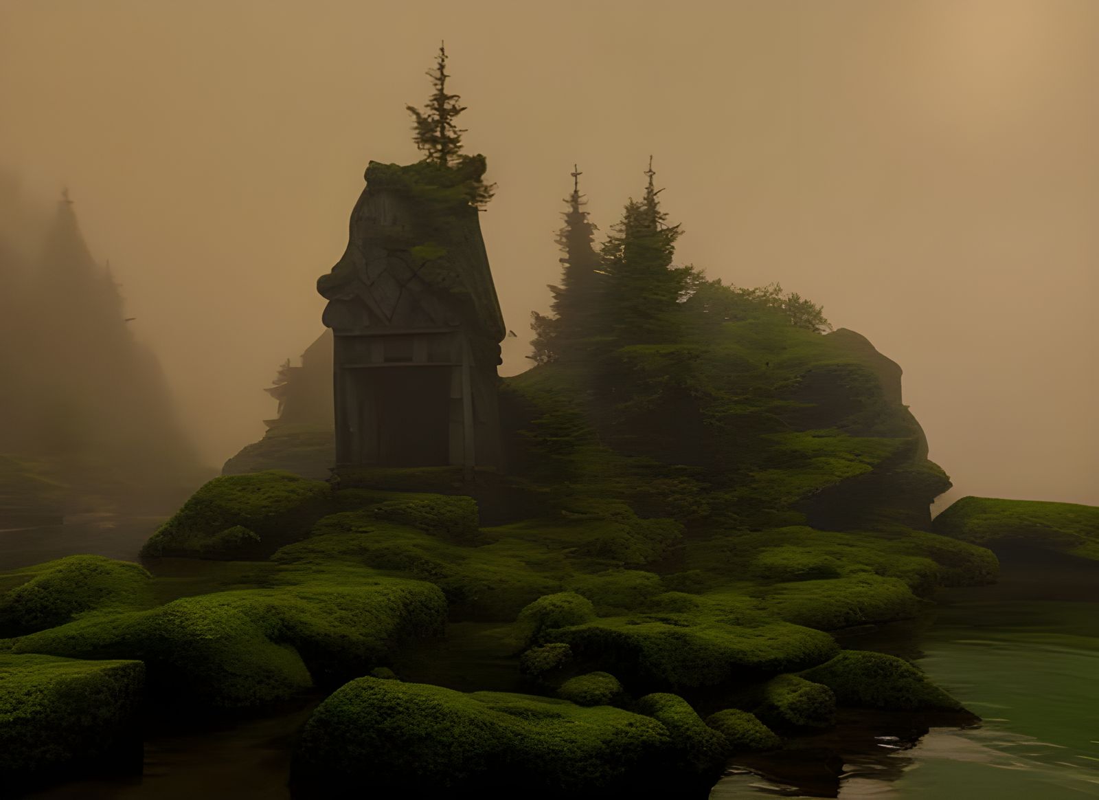 Enchanting Elven Chapel in Woodsy Forest