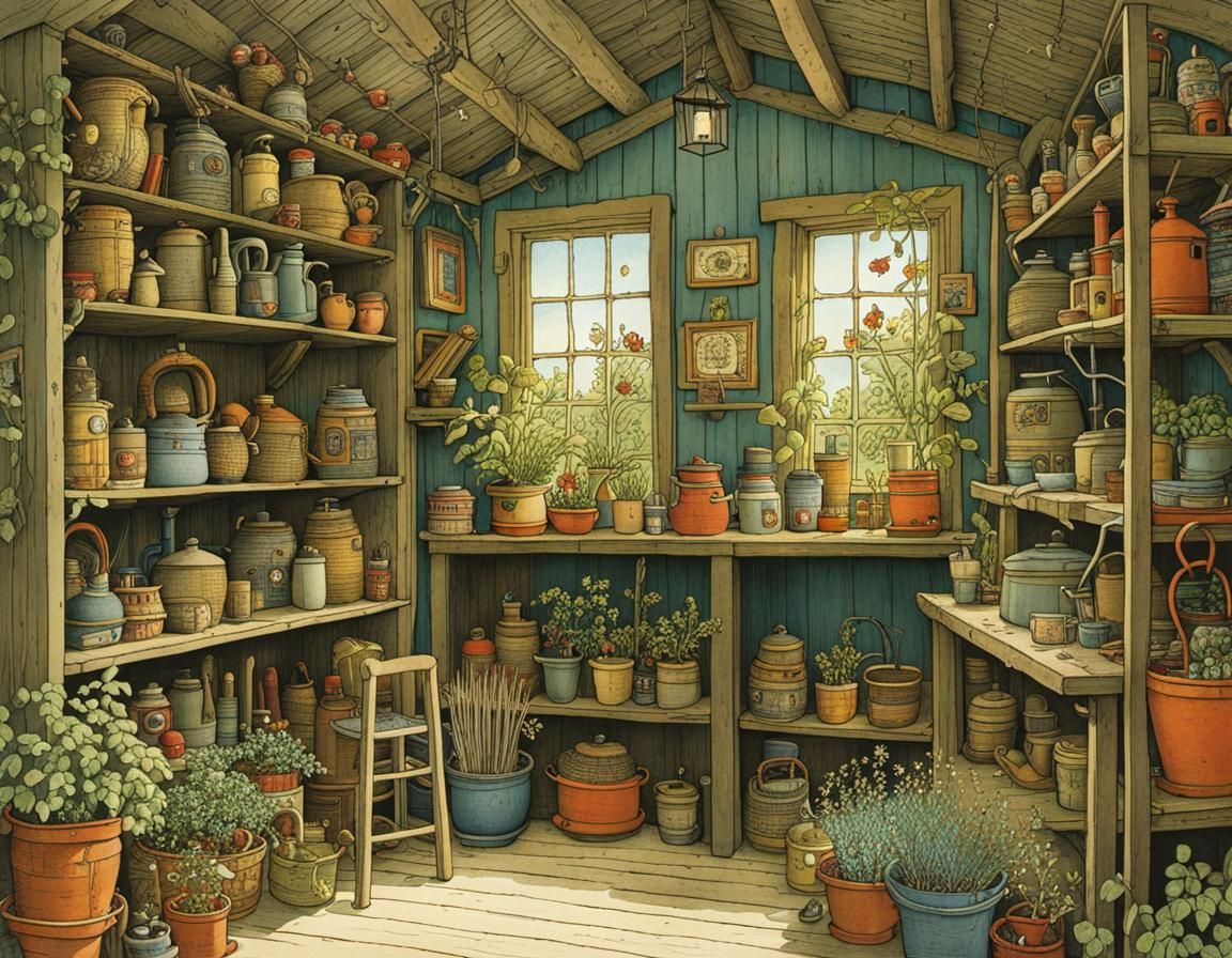 Entangled Garden Shed: Detailed and Mysterious