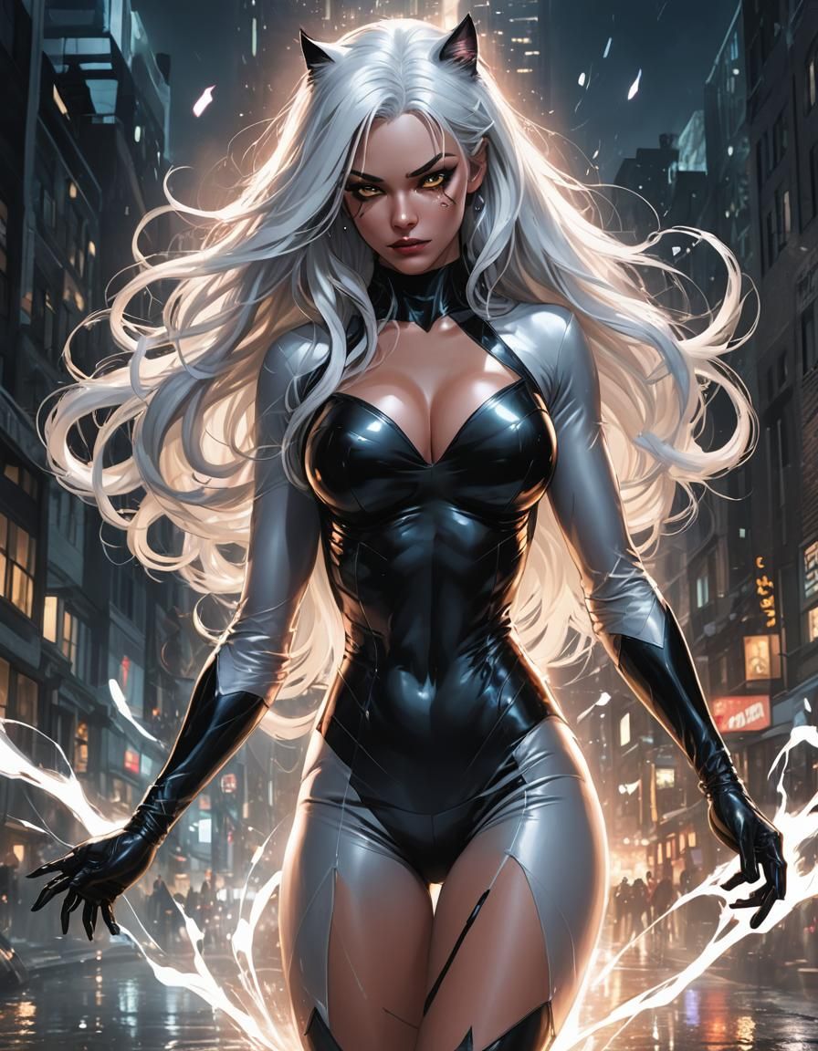 Marvel's Black Cat: A Digital Comic Art Rendition