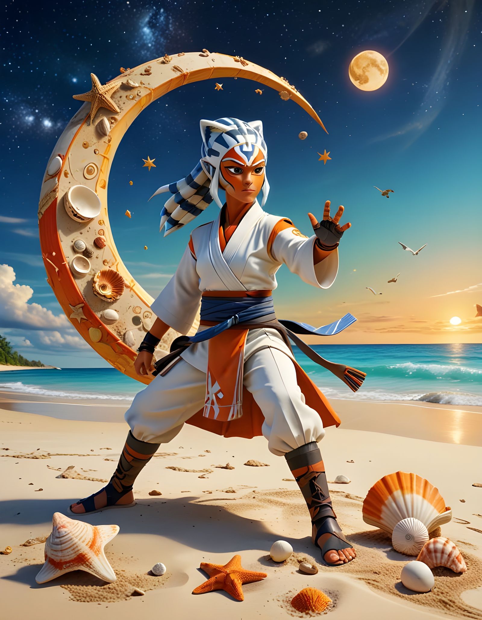 Ahsoka Tano in Karate Uniform: Steampunk Dojo