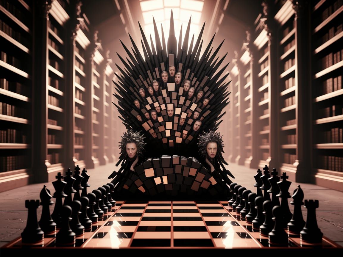 Dark Academia Throne of Distorted Reflections