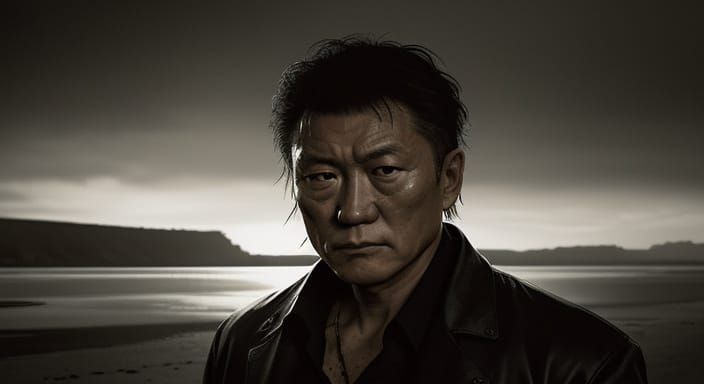 Takeshi Kitano in Moody Beach Landscape