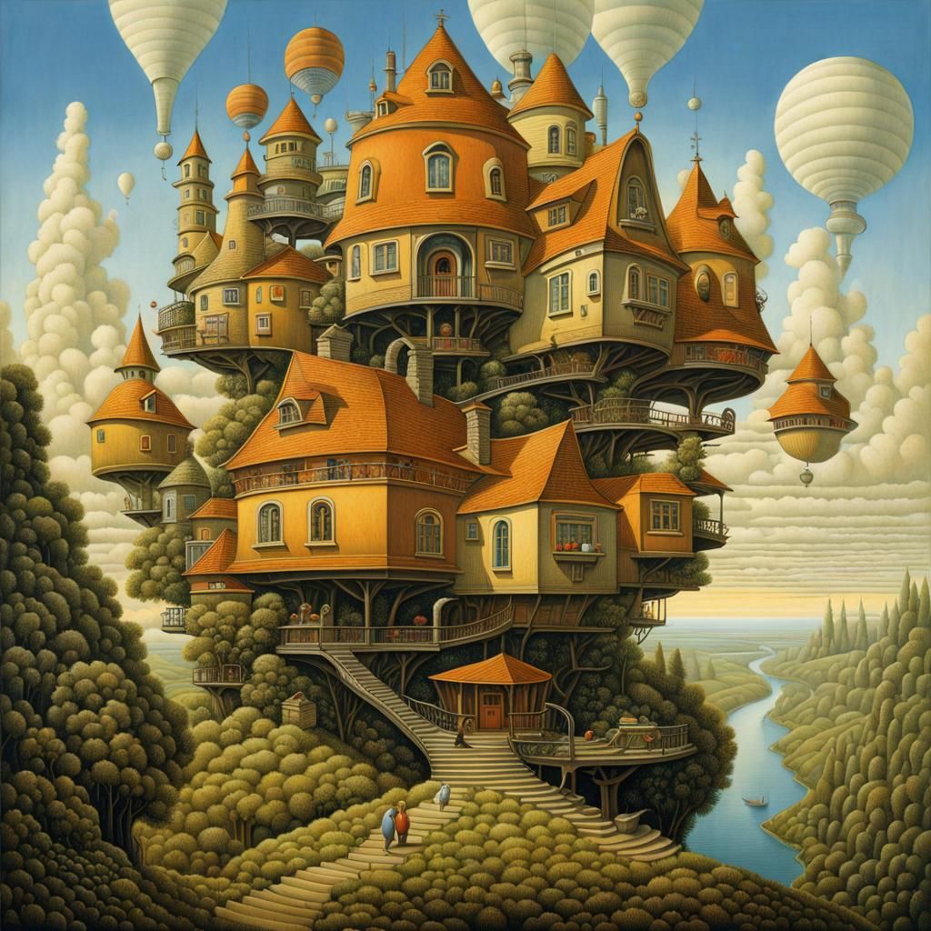 Surreal Futuristic Dwelling in Dreamlike Style