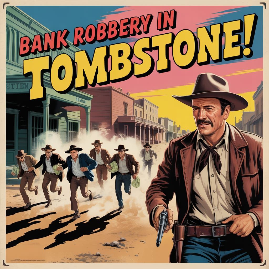 Vintage Movie Poster: Bank Robbery in Tombstone