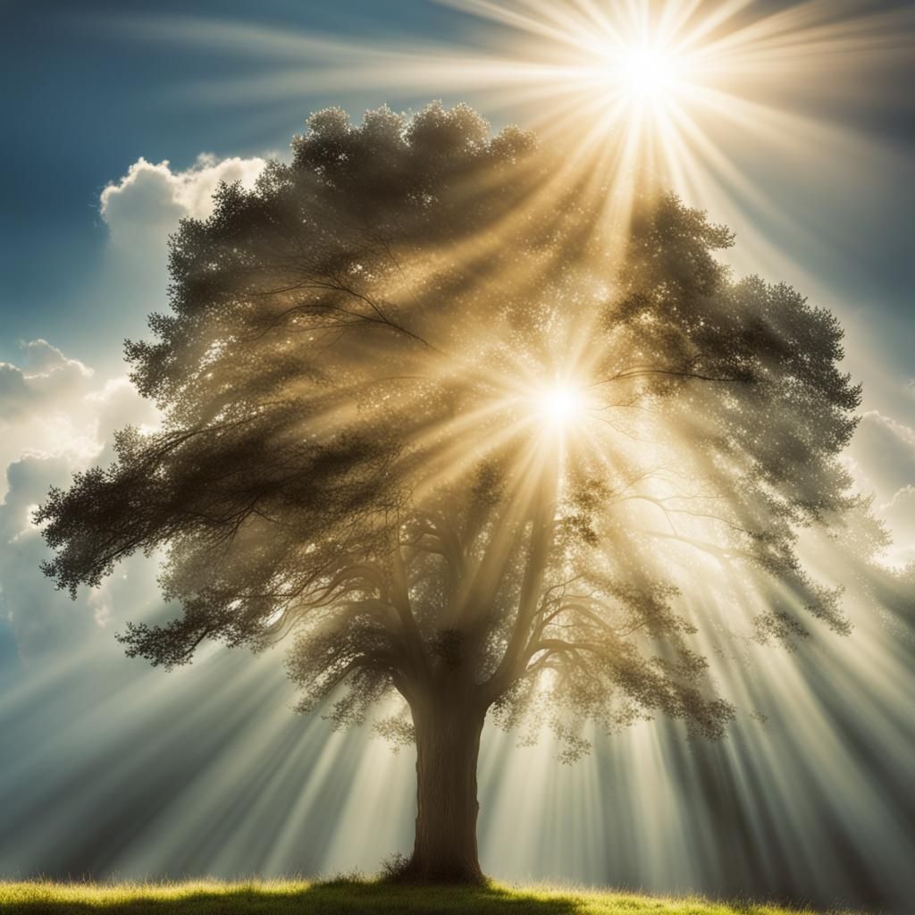 Tree in Divine Light and Soft Focus
