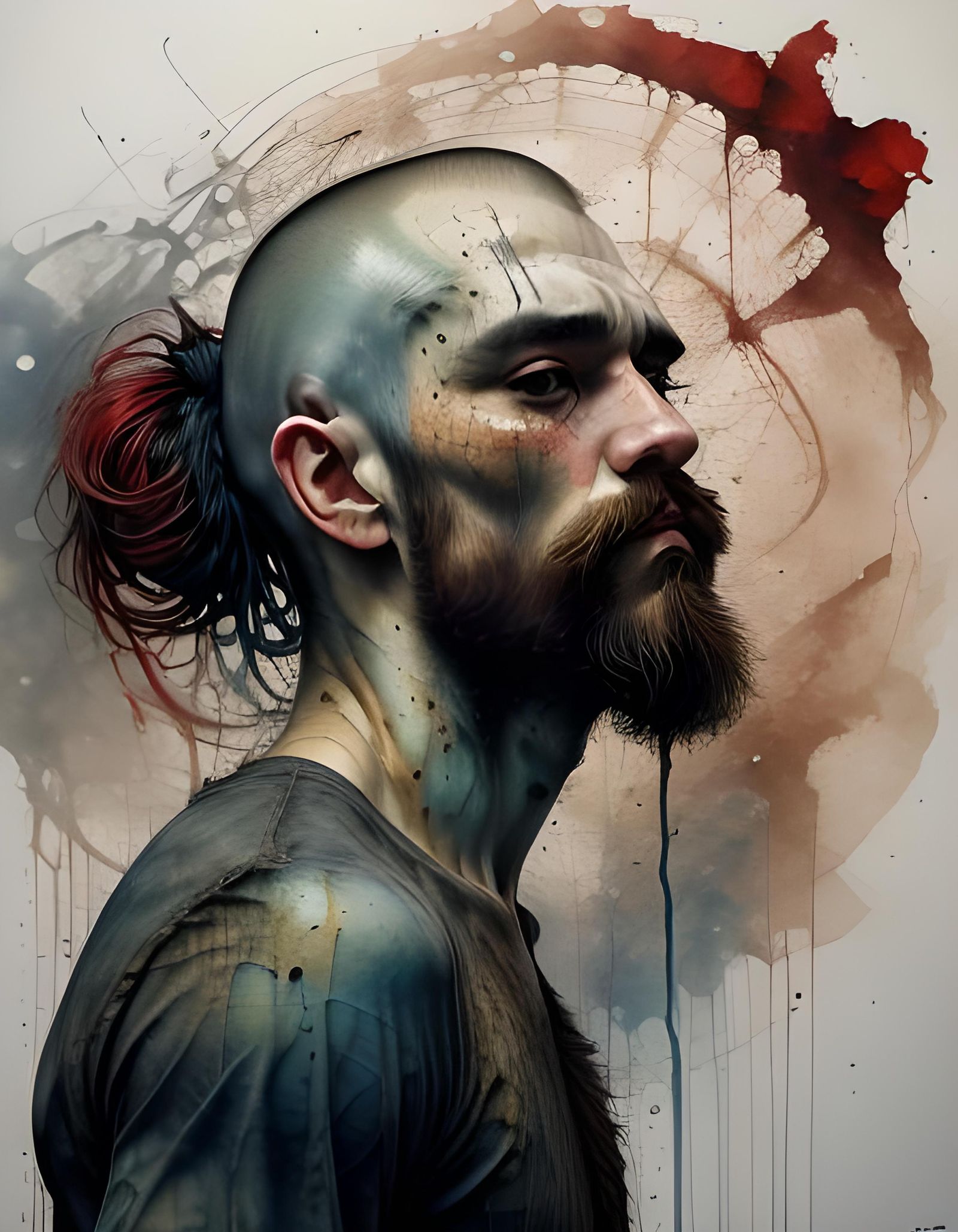 Vibrant Pop Art Portrait of an Enlightened Man