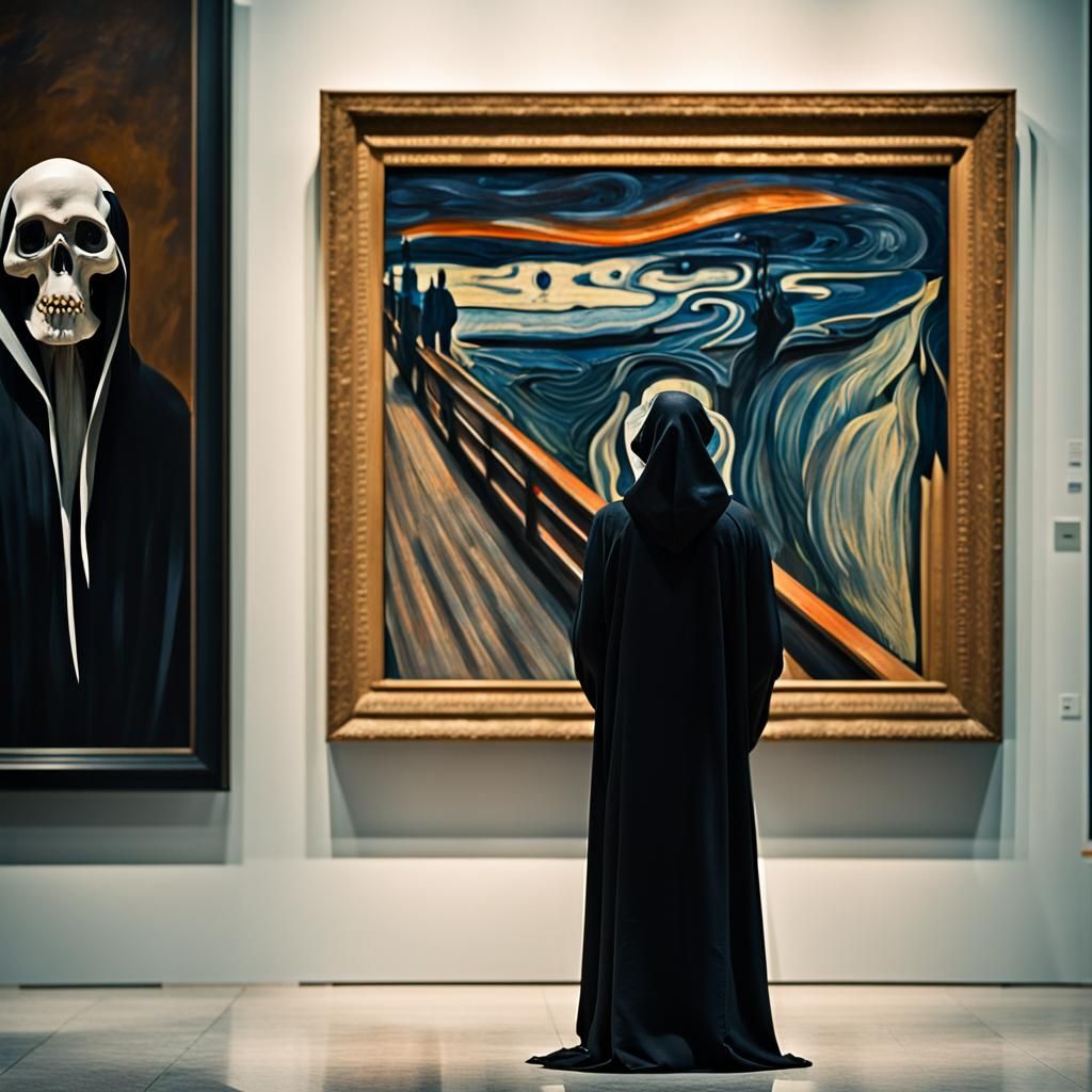 The Grim Reaper Gazing at "The Scream"