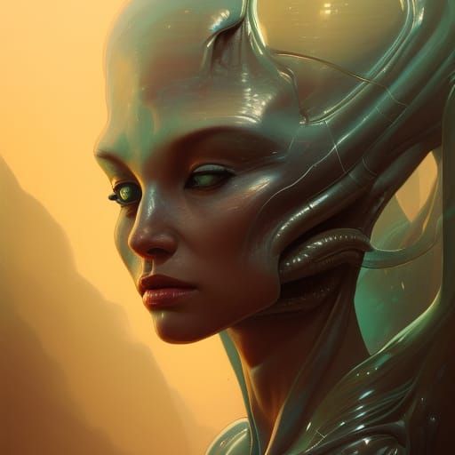 Detailed Portrait of an Alien Woman in Unreal Engine