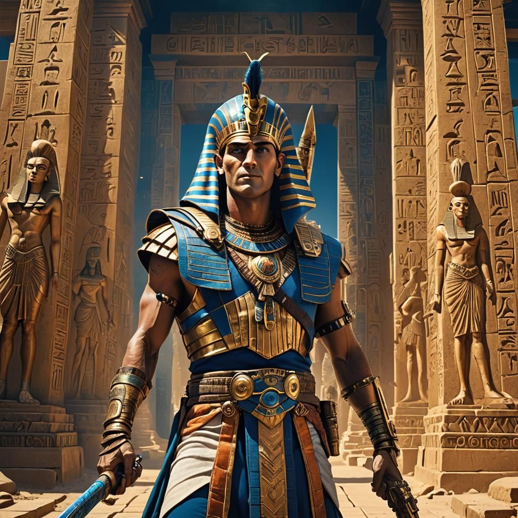 Ash Williams as Pharaoh in Baroque Fantasy Style
