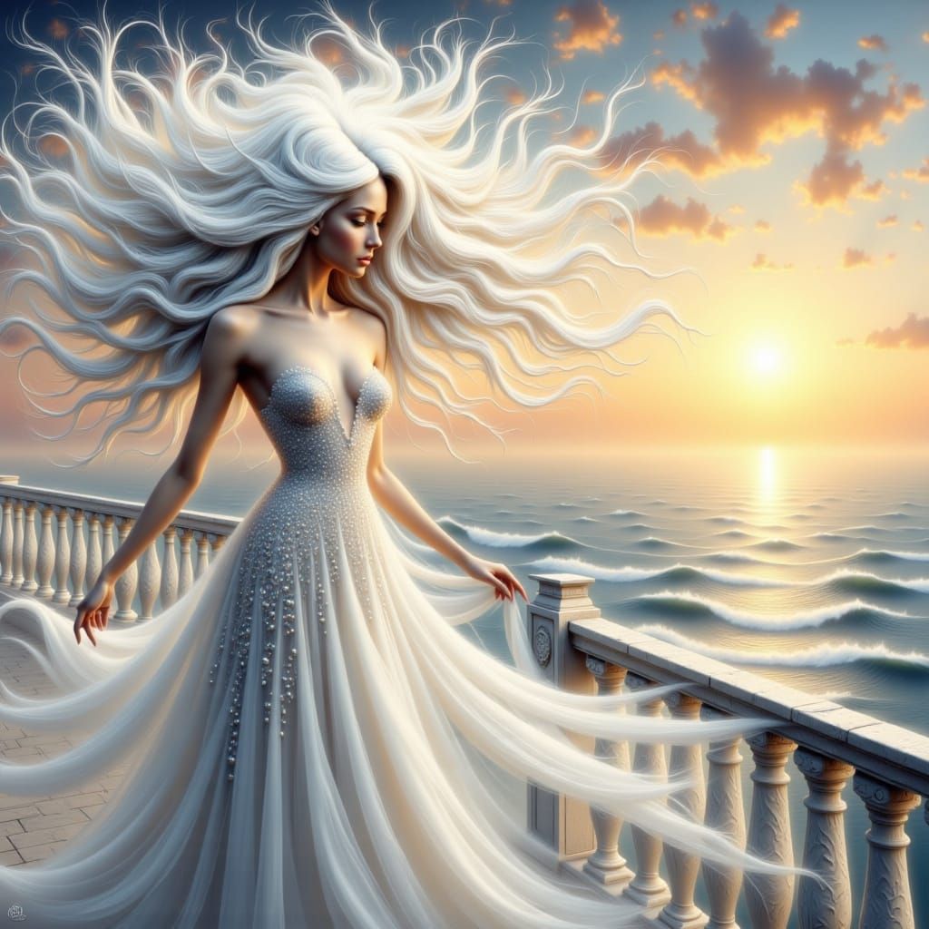 Elegant Italian Lady in Art Nouveau Style