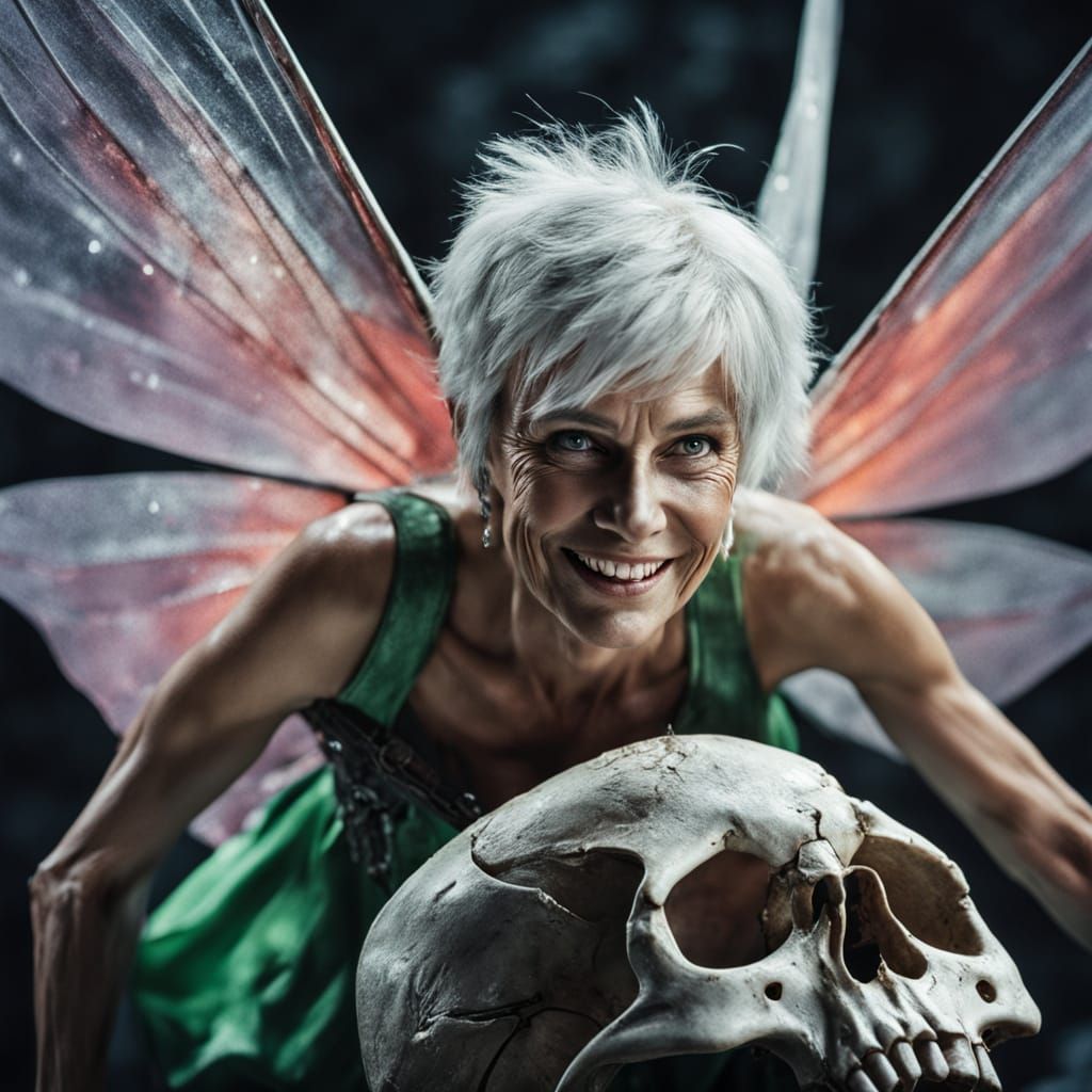 Middle-Aged Tinkerbell Fairy Portrait in Blas Gallego Style