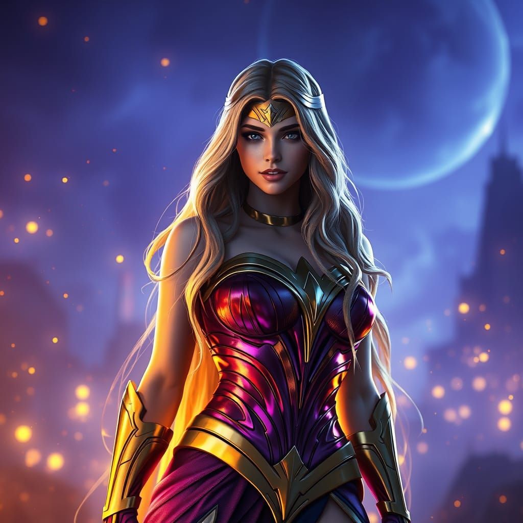Rapunzel as a Dark Fantasy Wonder Woman in Masterpiece Conce...