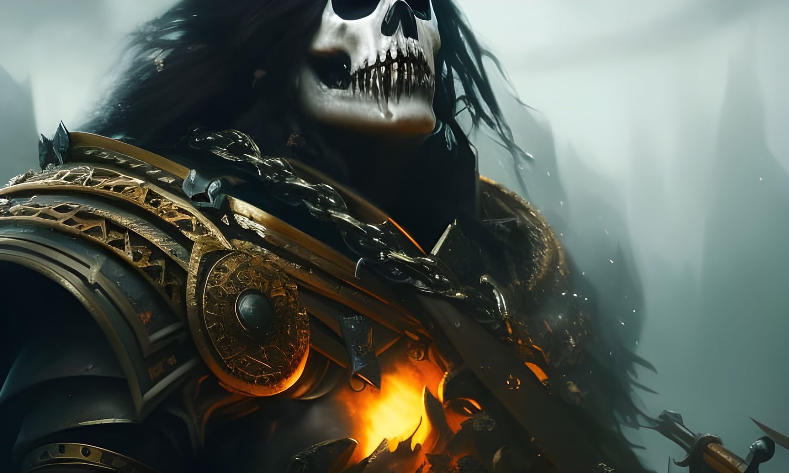 Dark Fantasy Undead Barbarian Portrait in 8K