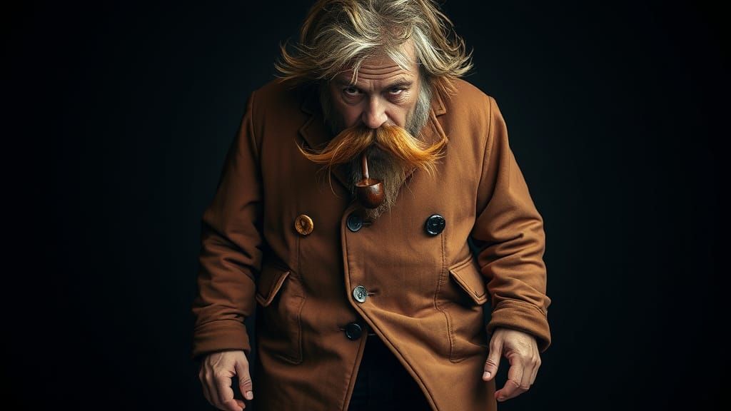 Gritty Realism: Weathered Man with Asymmetrical Features