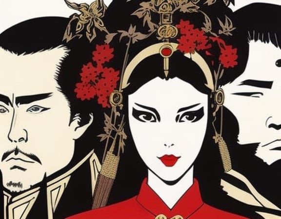 a beautiful woman in Satoshi Kon style