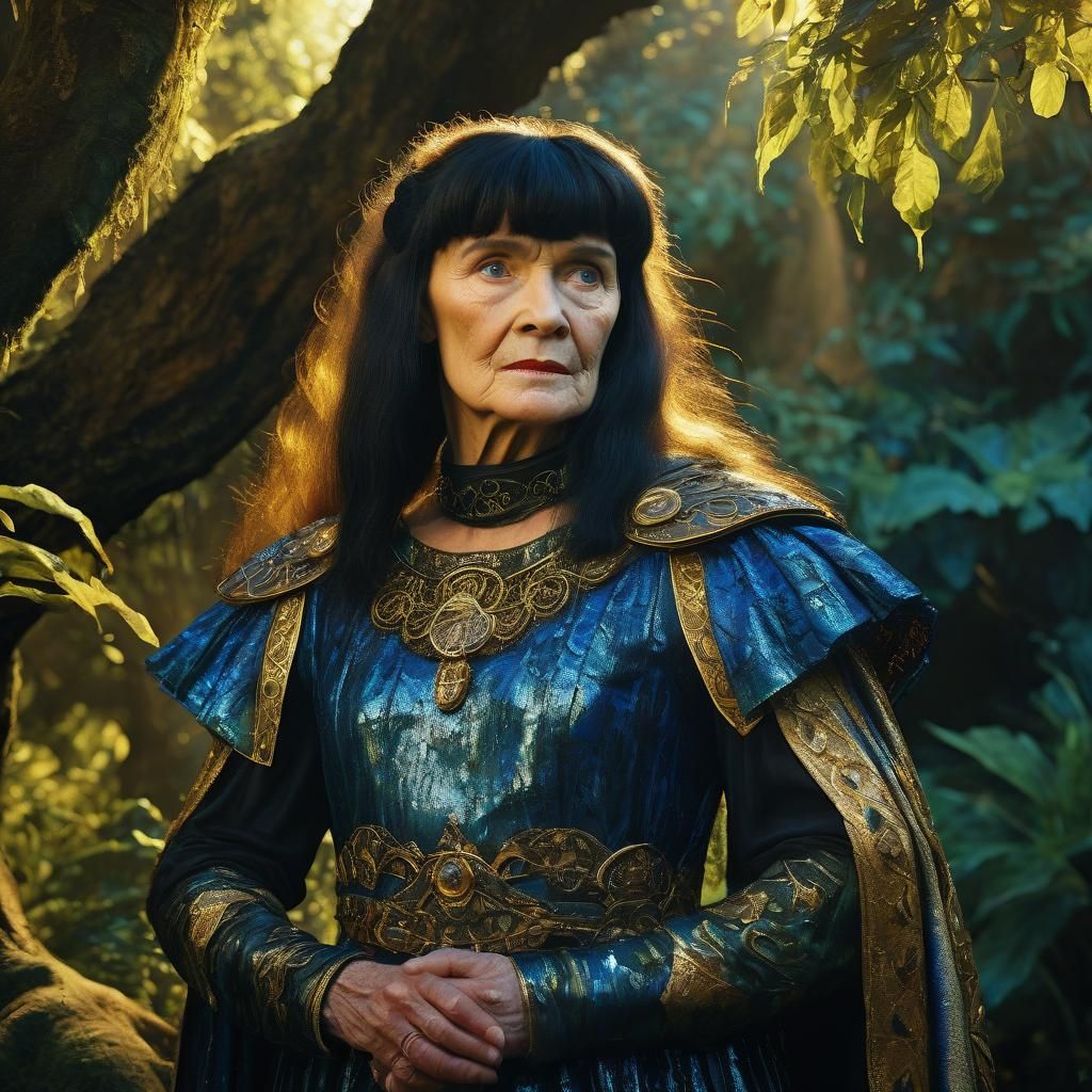 Xena Inspired Portrait in Pre-Raphaelite Fauvist Style