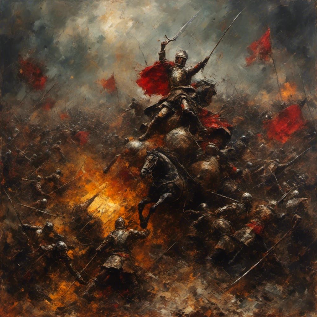 Agincourt Battle Reimagined as Gritty Oil Painting