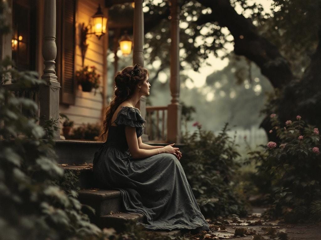 Atmospheric New Orleans Garden Scene at Twilight