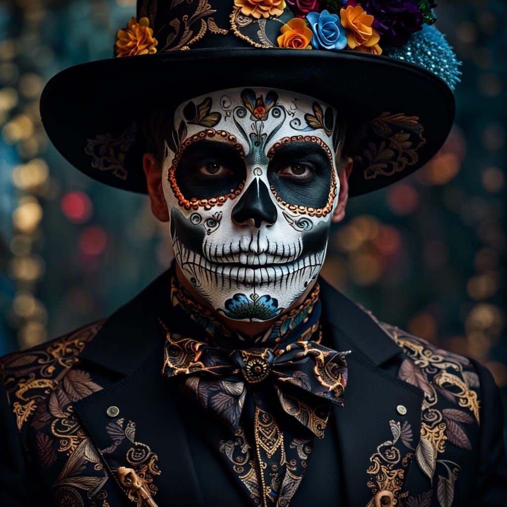 Ornate Day of the Dead Face Paint