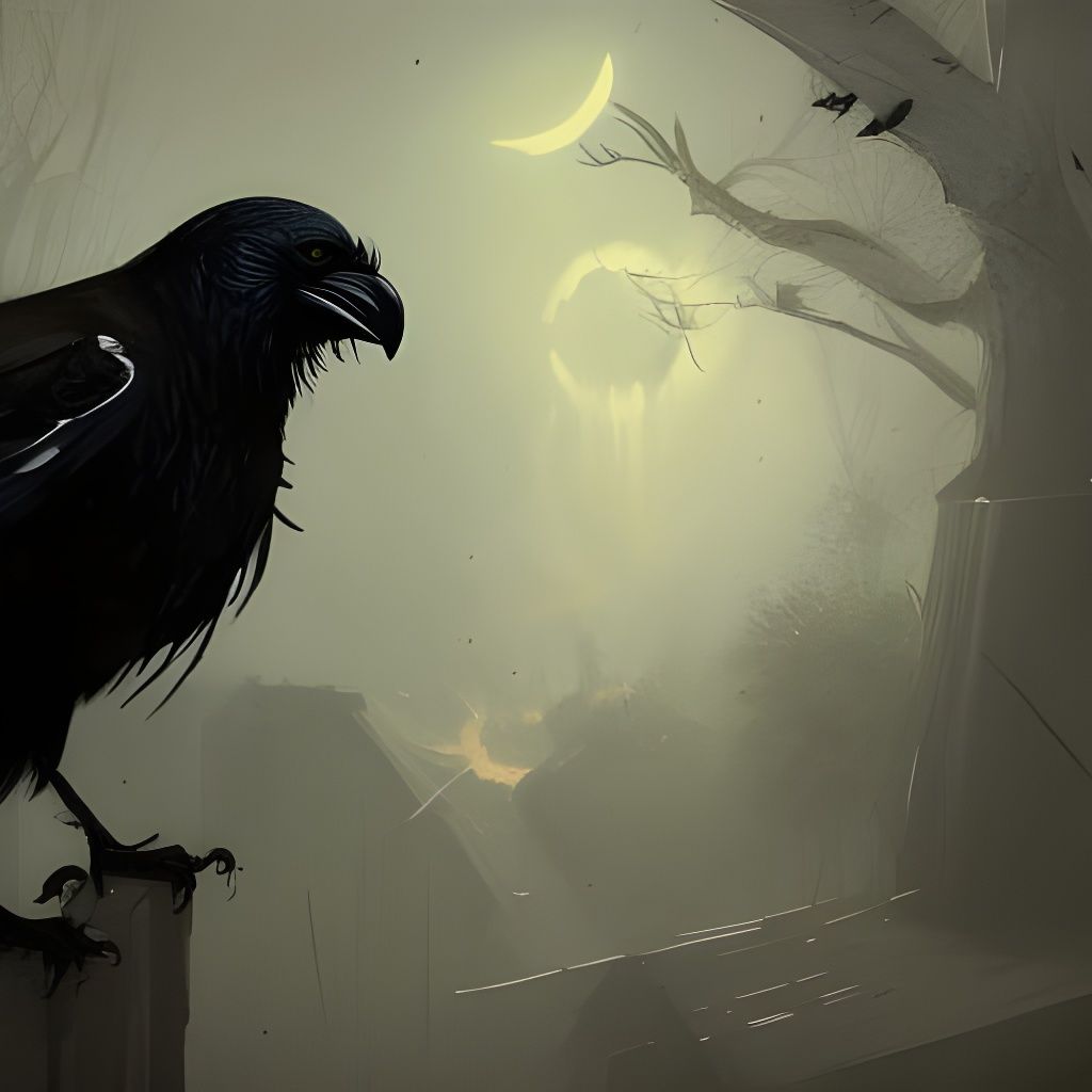 Sinister Crow-Man Hybrid in Fantasy Art Style
