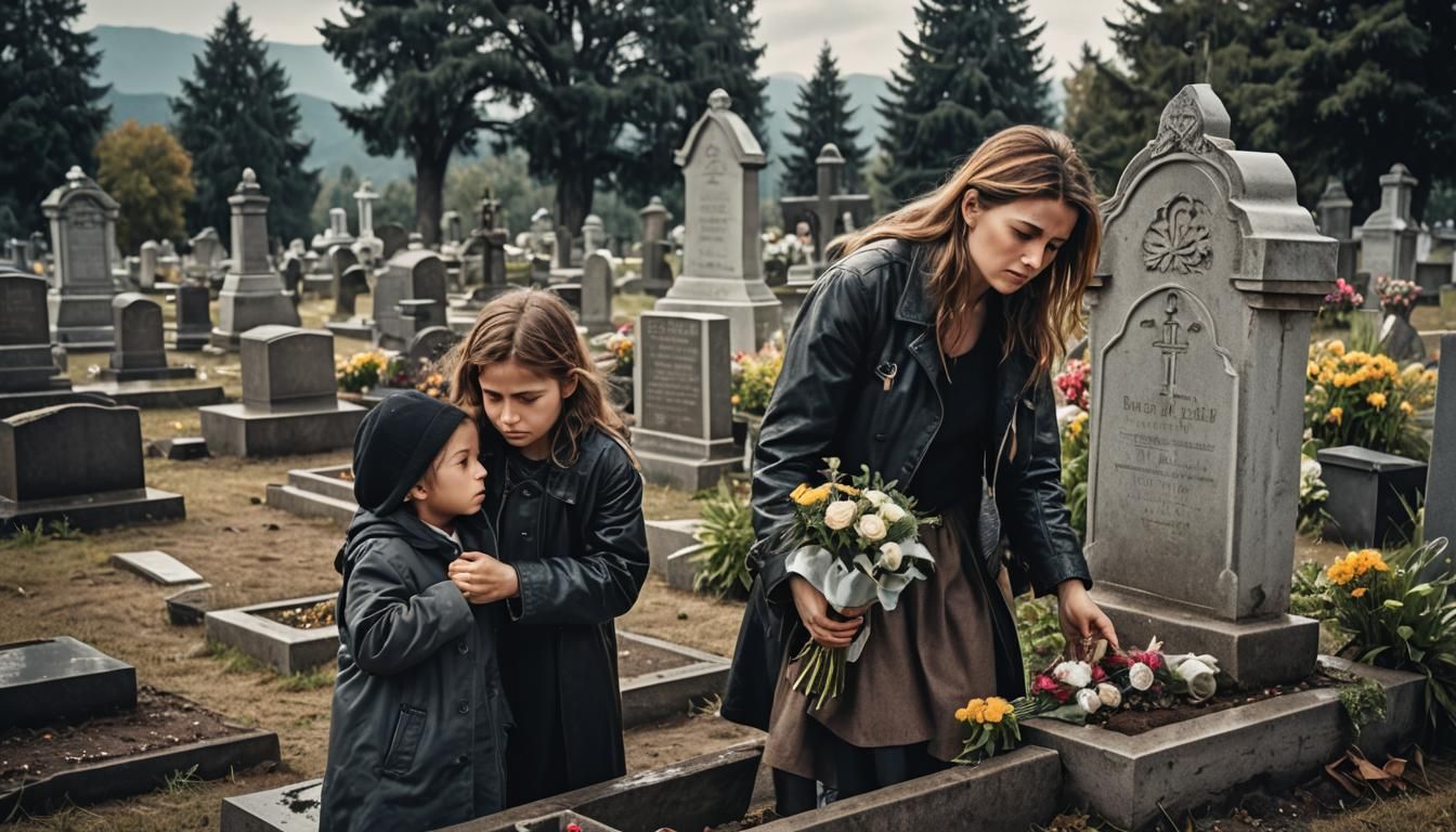 Grief at Grandmother's Grave: A Cinematic Portrait