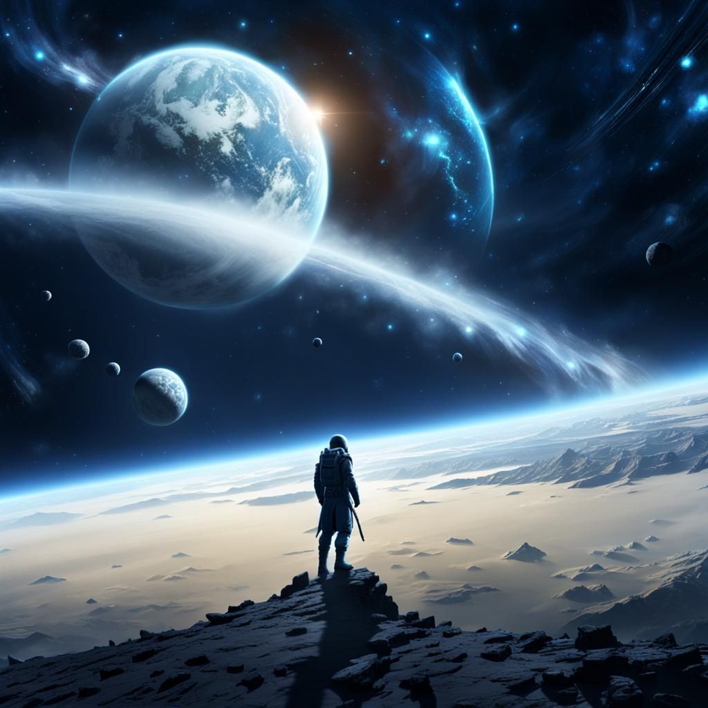 Soul's Silent Journey in Space: Matte Painting