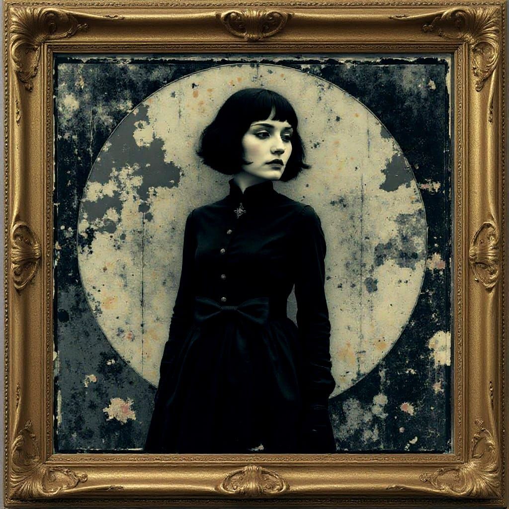 Gothic Portrait in Gilded Frame