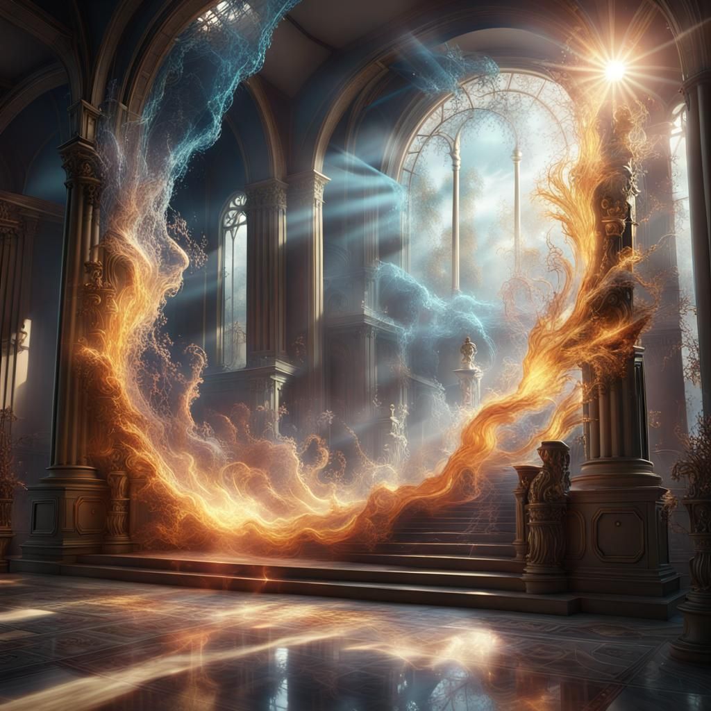 Dynamic Glass Dot Installation with Smoke Effects