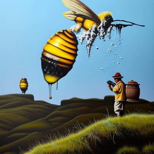 Banksy Style Graffiti Art: Land of Honey