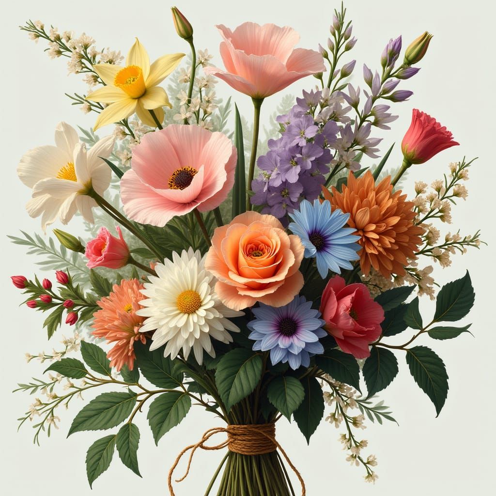Vibrant Dutch Master Florals Bouquet with Mixed Garden Flowe...