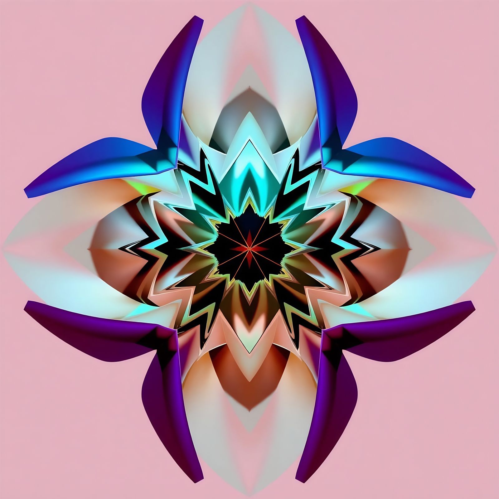 Fractal Prism Unfolds in Radiant, Shaded Geometric Backgroun...