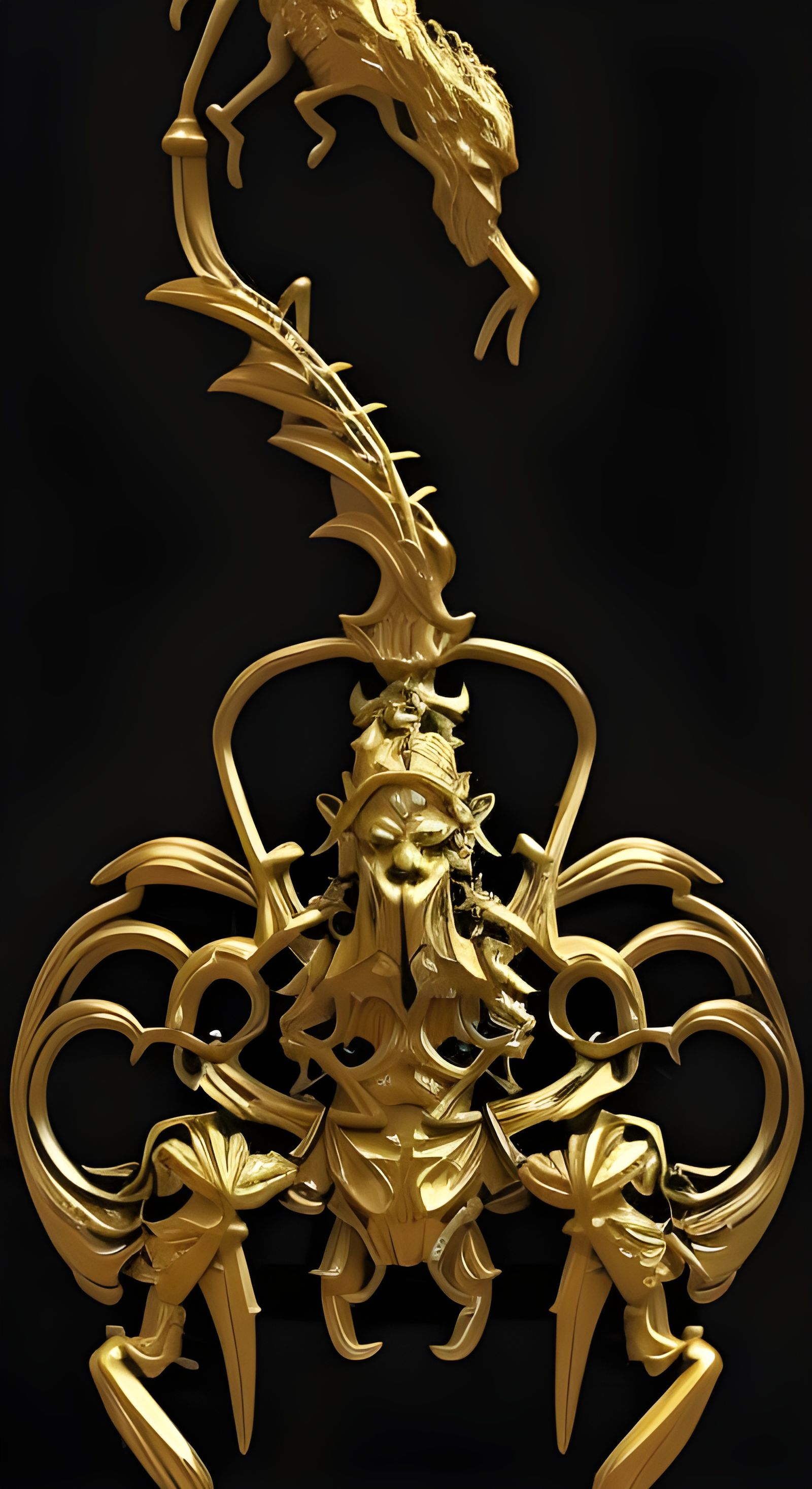 3D Steampunk Gold Scorpion
