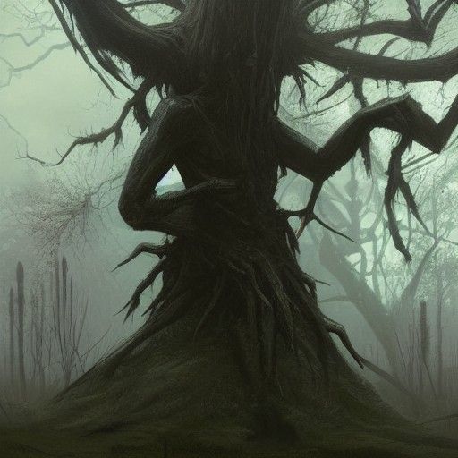 Sinister Tree Creature with Long Fingers