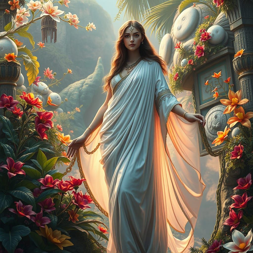 Ethereal Goddess of Childbirth in Whimsical Ancient Greek La...