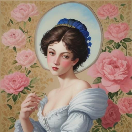 Gouache Painting of a Disgruntled Muse