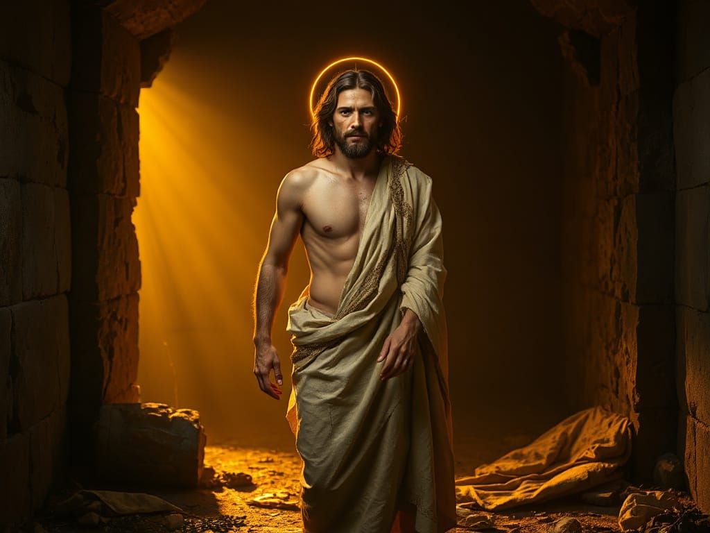 The Resurrected Christ in Chiaroscuro Splendor